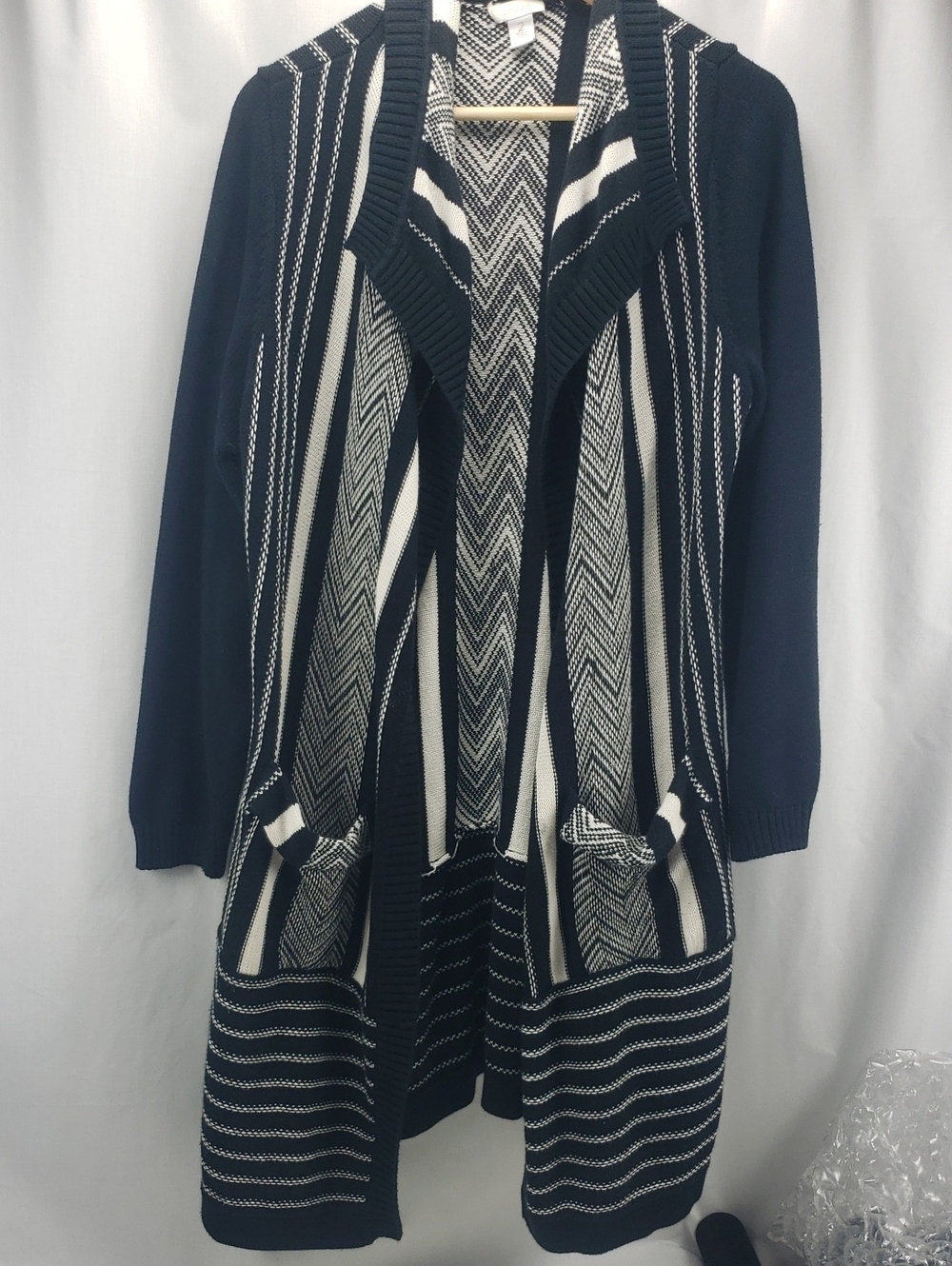 Chico’s Stripes Cardigan Size 2 Large